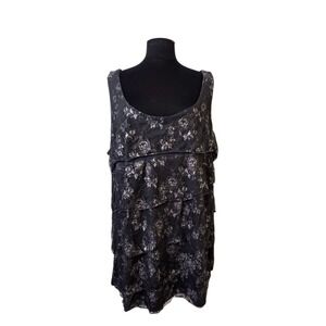 Lane Bryant Women's Top Plus Size 26/28 Sleeveless Lace Tiered Layered Shirt 4X